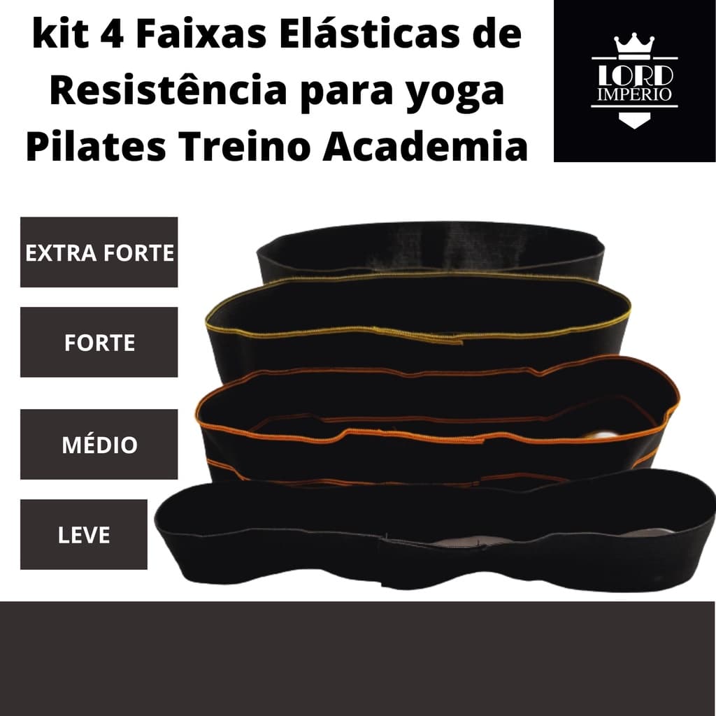 Kit 4 Faixas Elásticas De Exercício resistência para yoga Pilates Treino  Kit Hip Band 4un Mini Band Leve Média E Forte
