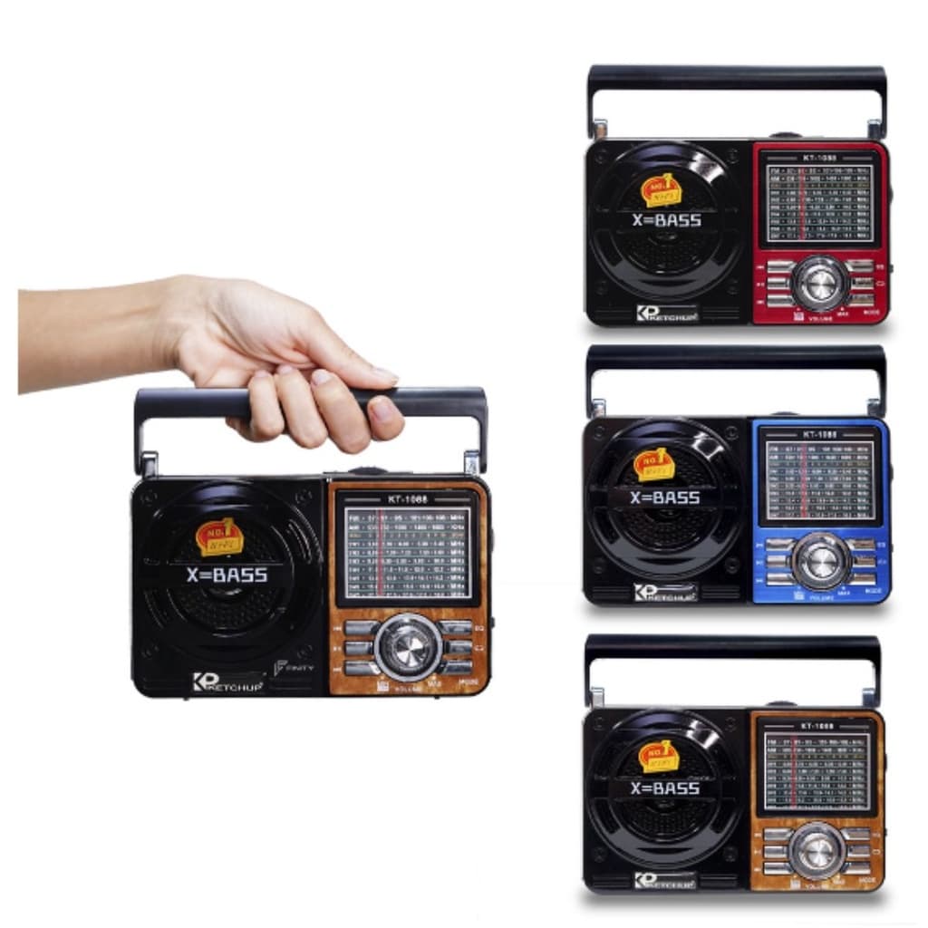 Rádio Retrô Vintage Portátil com bluetooth A Pilha E Tomada Am Fm Sw Pendrive Com Sd Usb