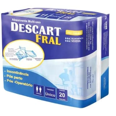Absorvente Geriátrico (pós parto) Descart Fral Tamanho Único - 20 Unidades