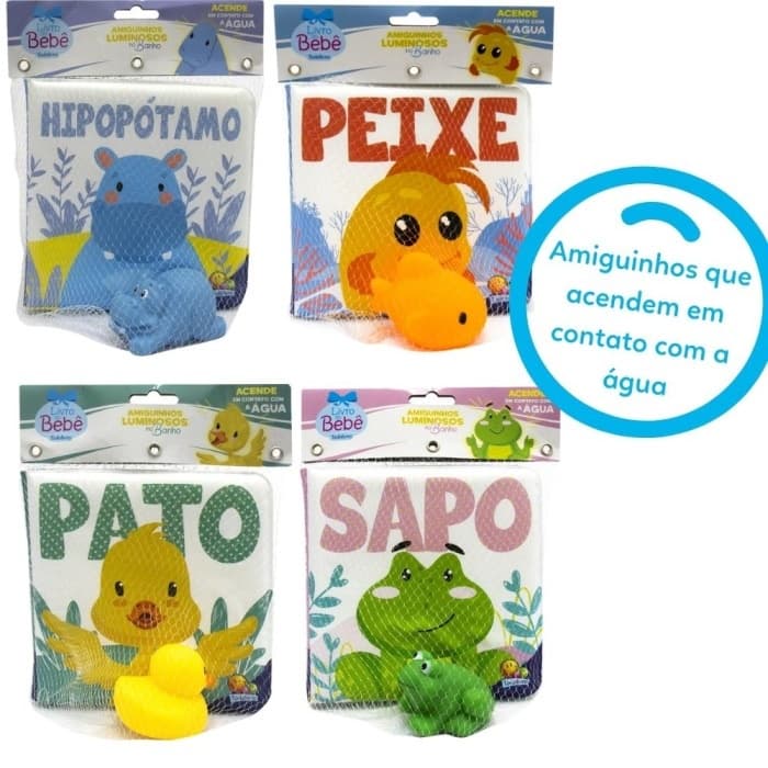 Livro Fantásticos Amiguinhos Luminosos Para Bebês! Pode usar na banheira