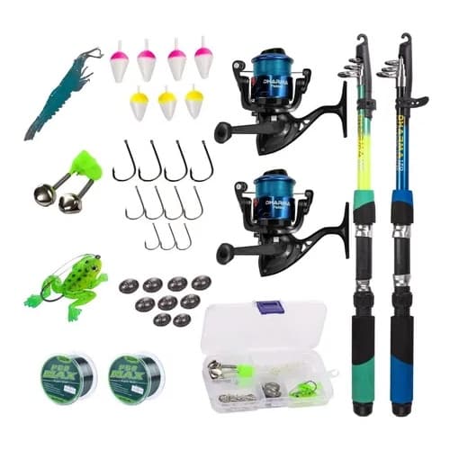 Kit Barato 2 Varas + 2 Molinetes + 1 Estojo Promoção