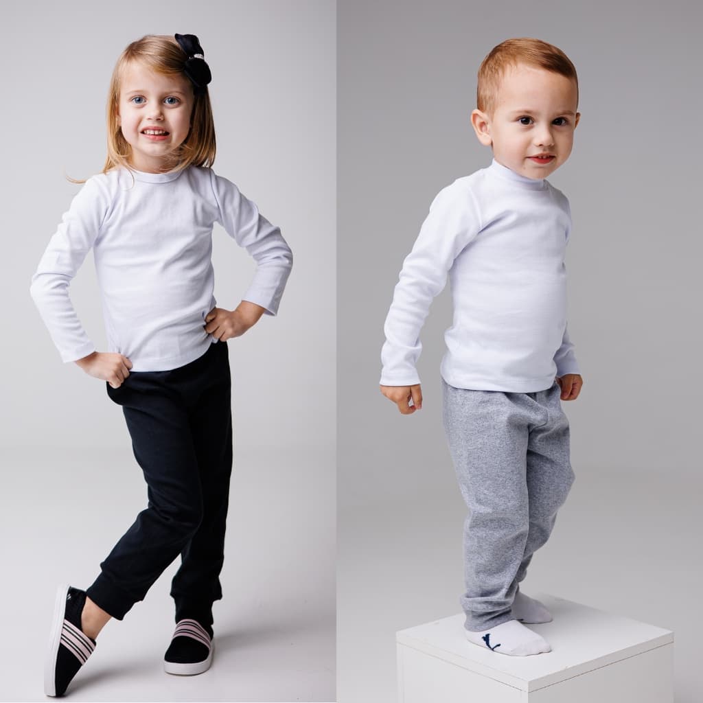 Kit 2 Calça Ribana Unissex Menina Menino Algodao Elastano Frio 1 ao 12