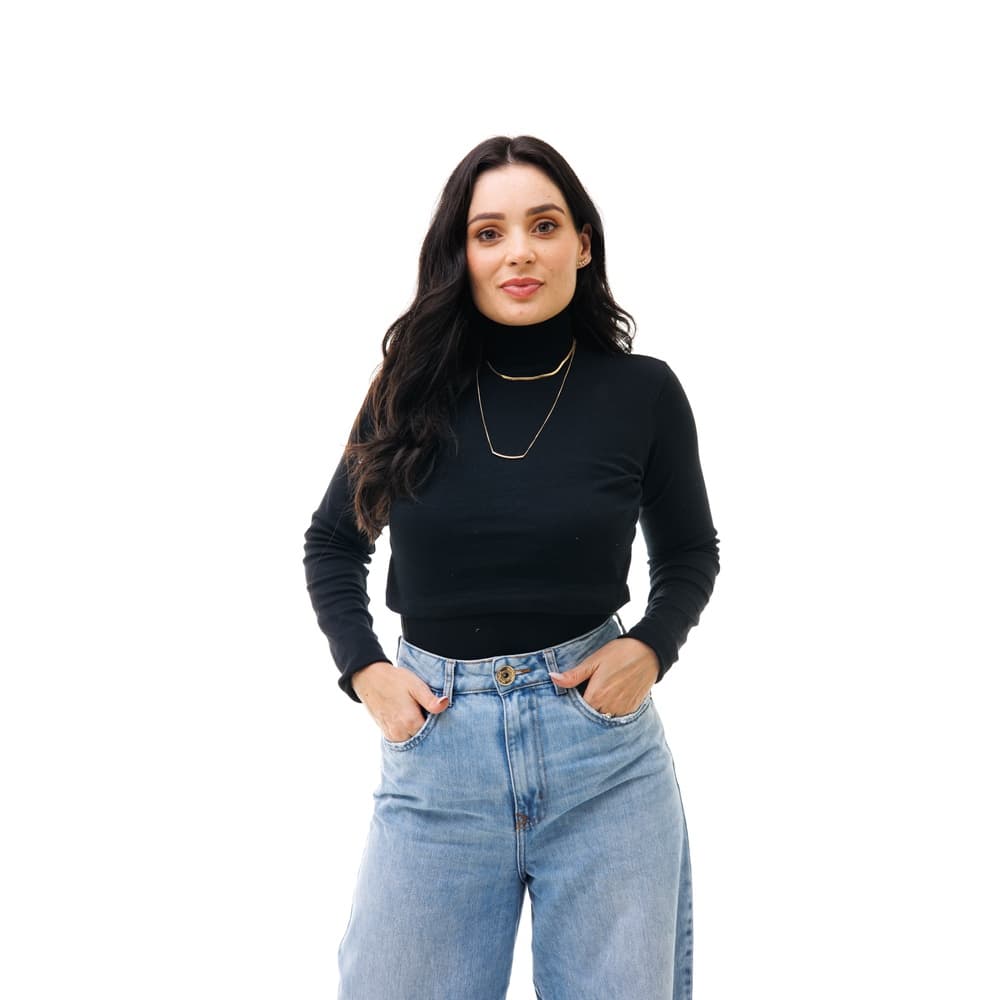 Blusa Gola Alta Manga Longa Amamentação Várias Cores