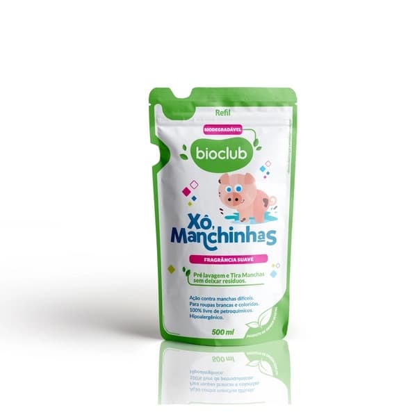 REFIL Tira Manchas Sem Cloro  Xô Manchinhas Bioclub 500ml