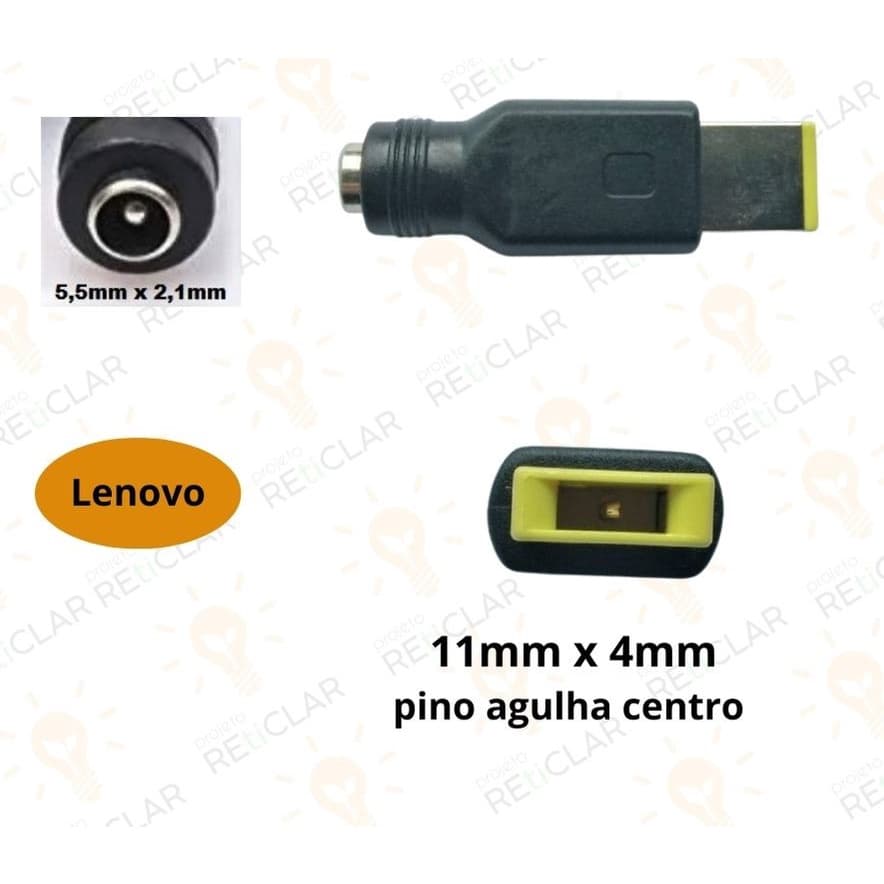 conector adaptador carregador universal para Lenovo plug retangular