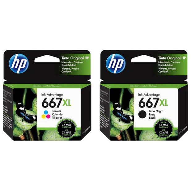 Kit cartucho 667 hp Black + Color Original HP