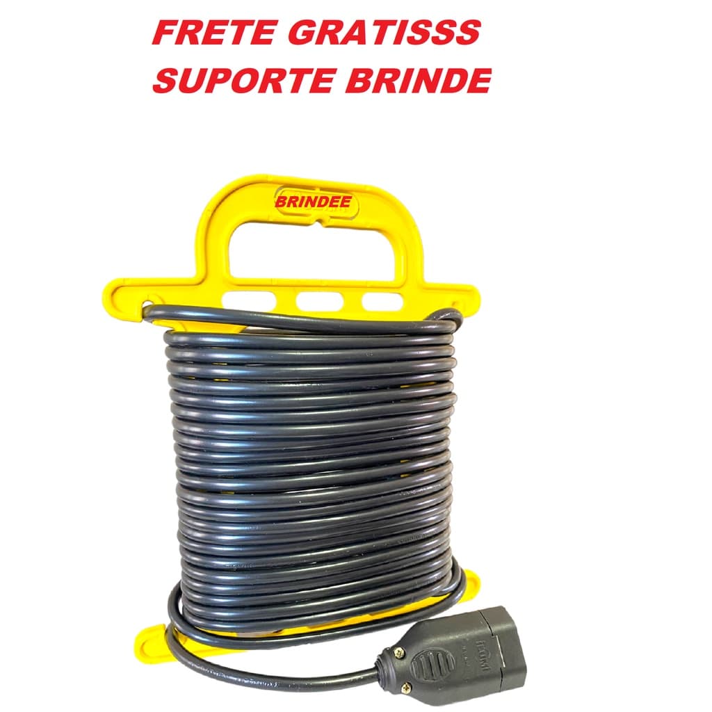 Extensão Elétrica 10, 20, 25 e 30 metros Cabo pp 2x1.0 mm 10A Bivolt com suporte