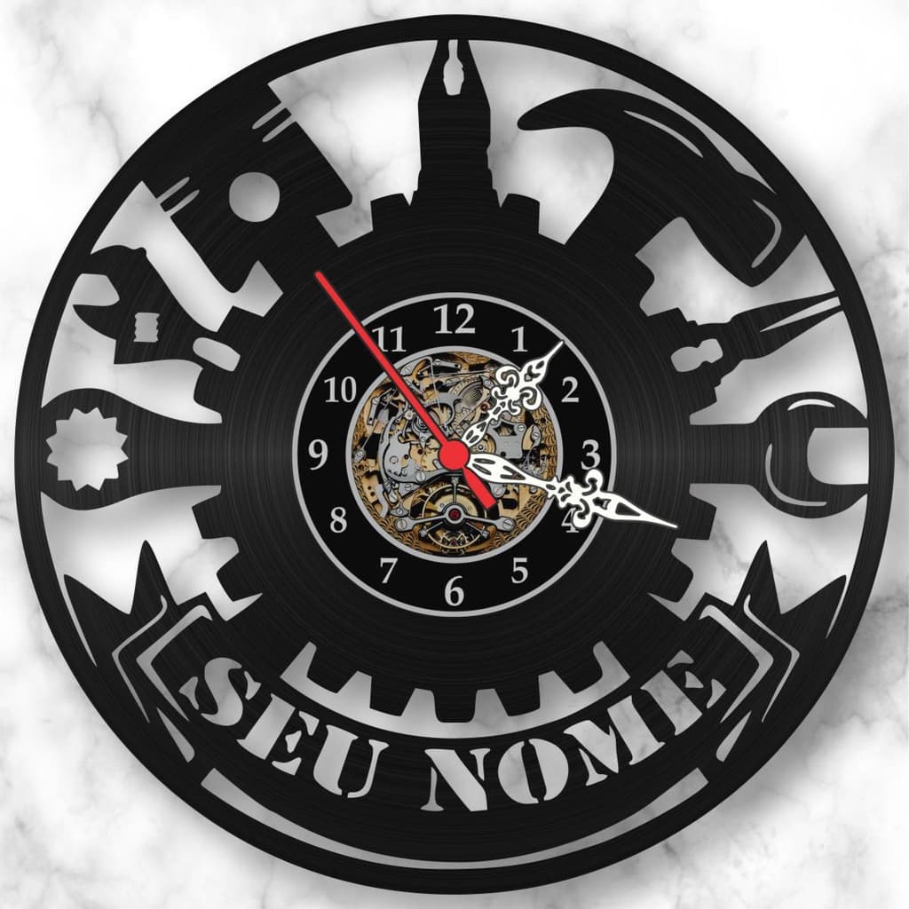 Relógio Parede Personalizado Oficina Carro Mecanica Vinil Lp Promoção