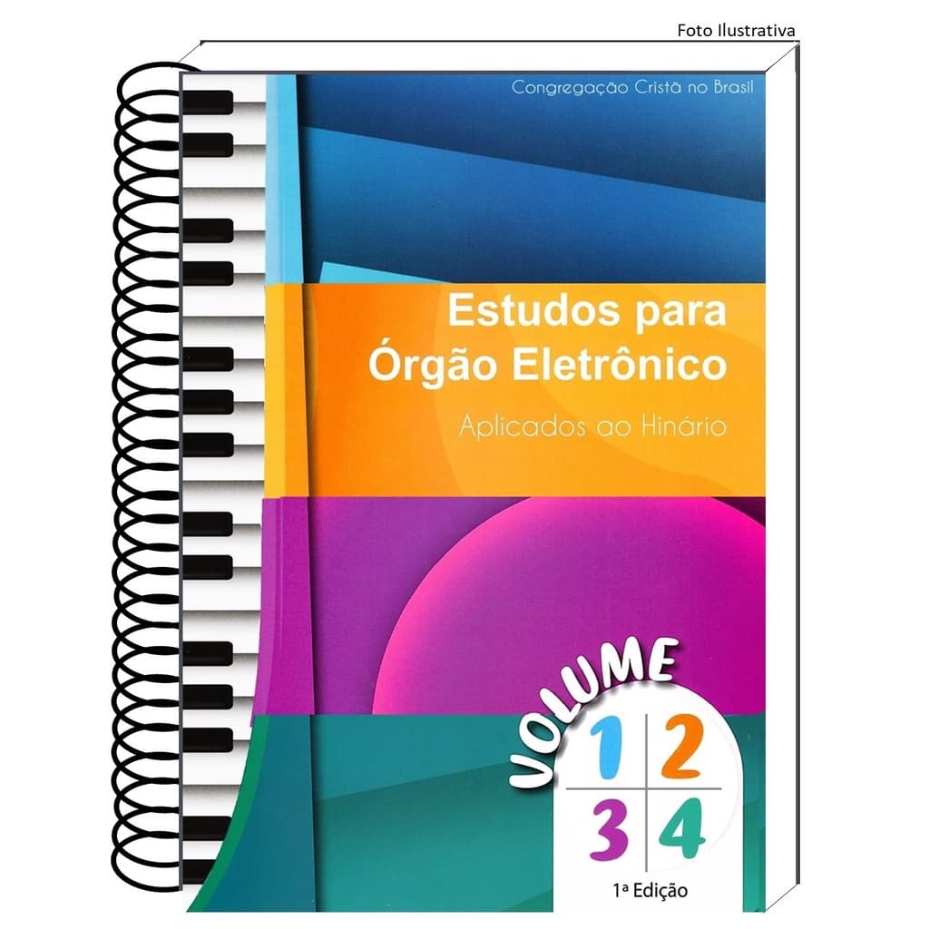 Apostila p/ Órgão Eletrônico para estudo dos hinos Ccb- 4 Volumes em um caderno só - formato grande A4