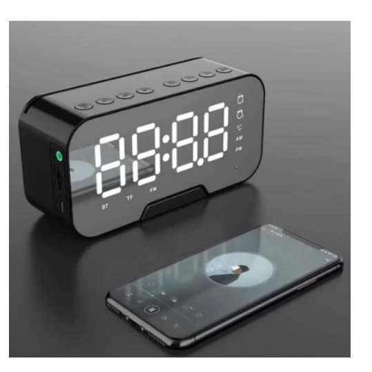 Relógio Despertador Digital Com Radio bluetooth Espelho