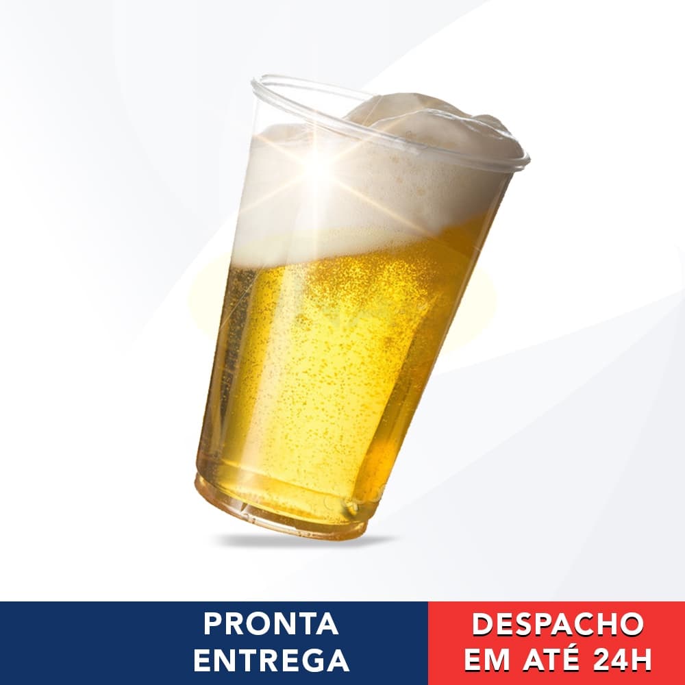 50 Copos Plásticos Descartáveis Liso 330ml Polipropileno PP Resistente Para Chopp Cerveja Bebidas Drinks