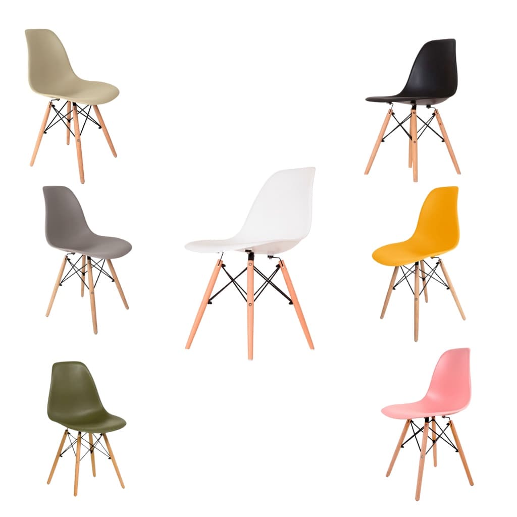 KIT Com 2 Cadeiras Eiffel Charles Eames - Cores