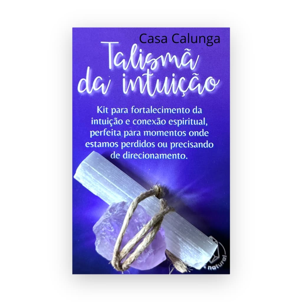 Kit Cristais Talismã Da Intuição Ametista E Selenita - Pedras Naturais