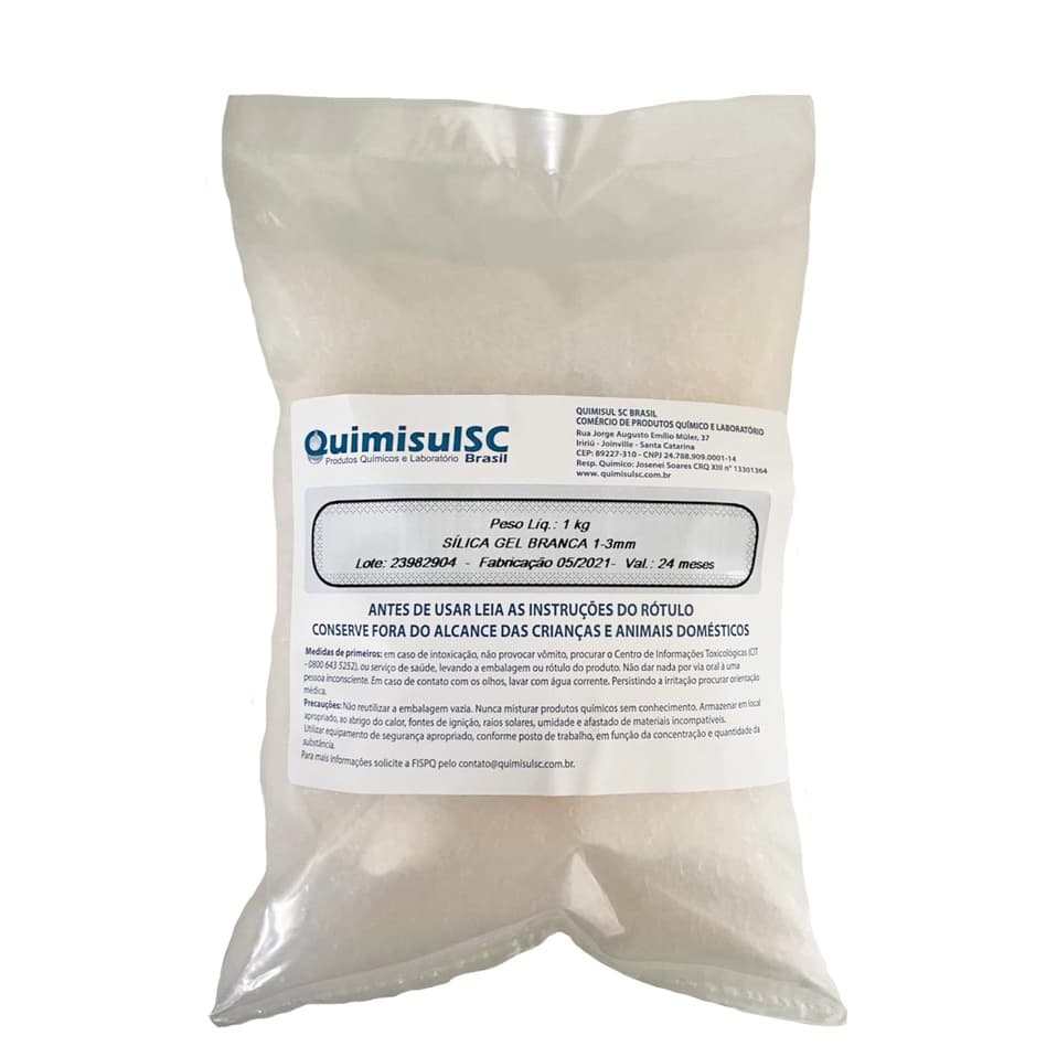 Sílica Gel Branca 1-3 mm - Pacote 500g