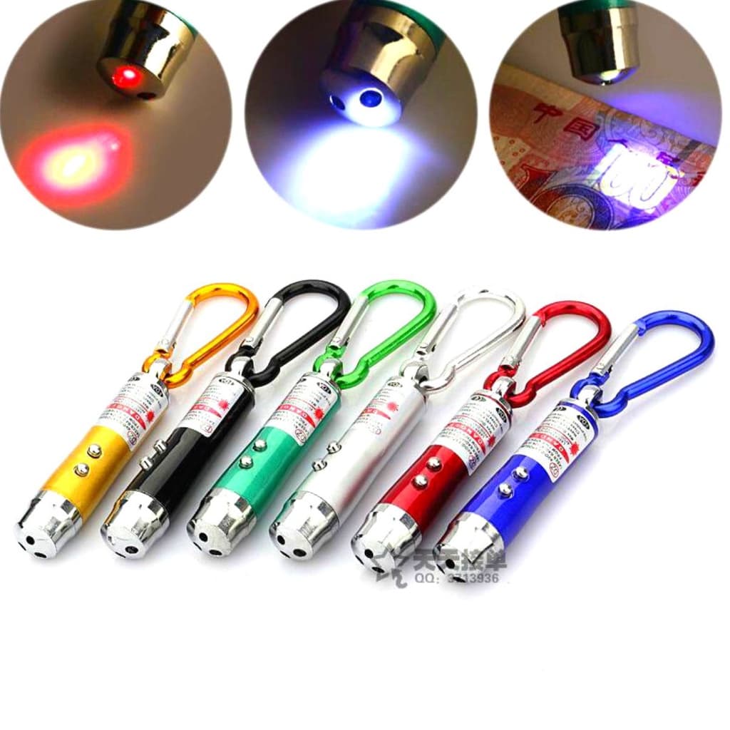Caneta Laser 3 Em 1 Laser Potente Lanterna Chaveiro testa nota falsa