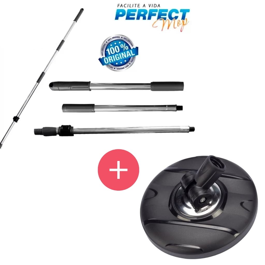 Kit Cabo 1,60m para Mop Perfect Pro Move 972375 + Base Suporte 16cm  972376