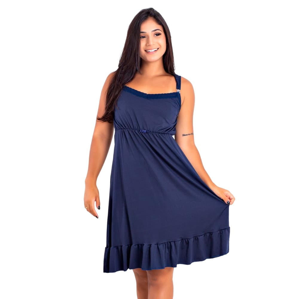 Camisola Roupa de Dormir Microfibra para Amamentação Linha Maternidade | 184