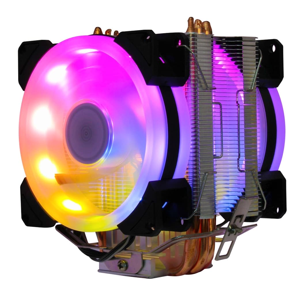 Cooler Universal Processador 1200 1366 1700 2011 1150 1151 1155 FM2+/AM3+ Fan Duplo Rgb Intel/amd