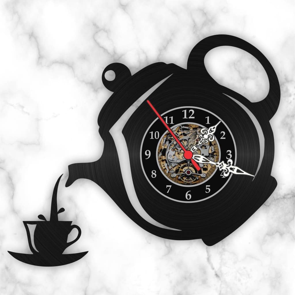 Relógio de Parede Xícara e Bule Disco de Vinil Promoção