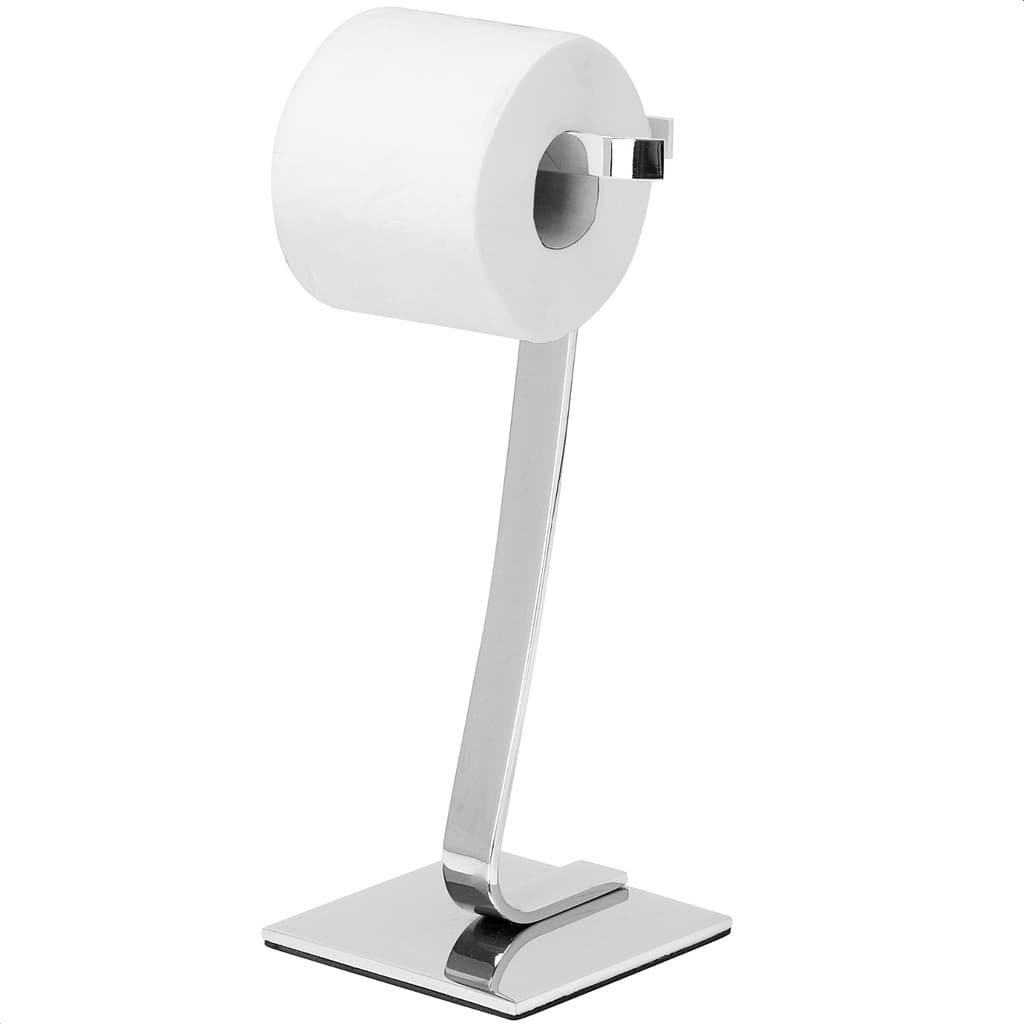 Porta Papel Higiênico De Chão Single Cromado E Maciço