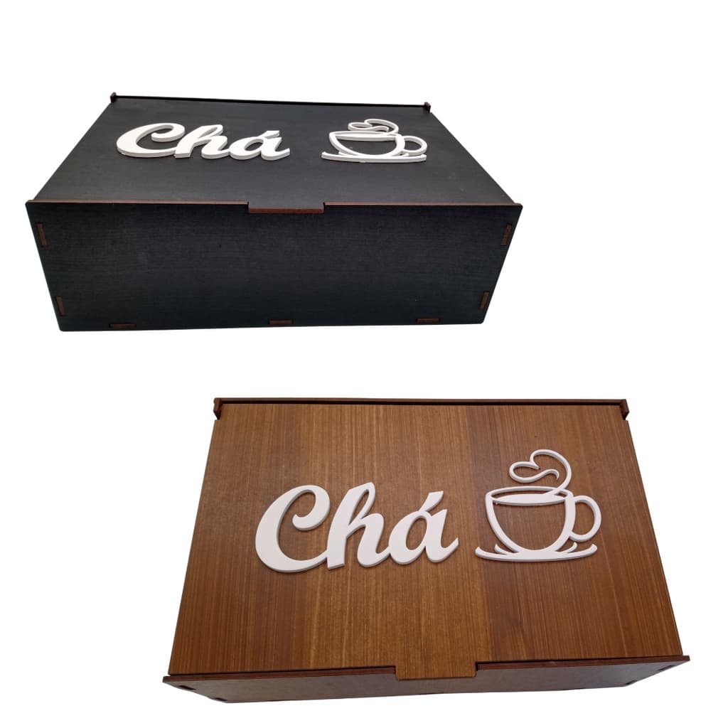 Caixa de Chá para Sachê, Fabricada em Mfd Pintado