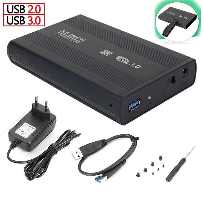Case Para Hd Externo Computador 3.5 Usb 3.0 E 2.0 Pc Desktop