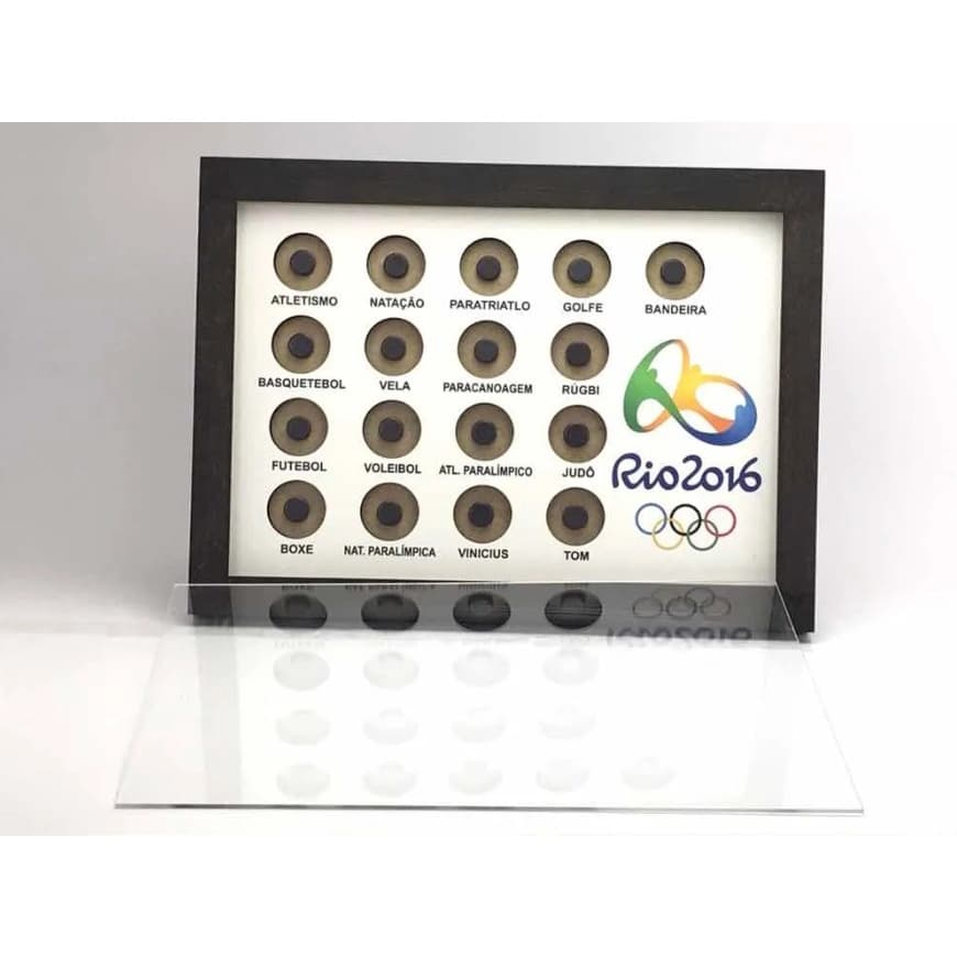 Expositor De Moedas - Olimpiadas 2016 - Quadro MDF Com Acrilico Colecionador