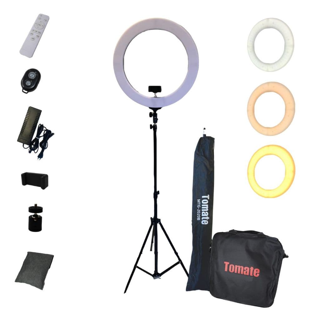 Ring Light Iluminador Portatil TOMATE 48cm Tripe 2m C/SACOLA