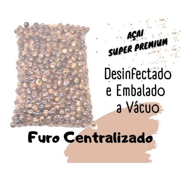 Semente/conta açaí super premium (artesanato) - 500 sementes (tratadas, furadas, coloridas)