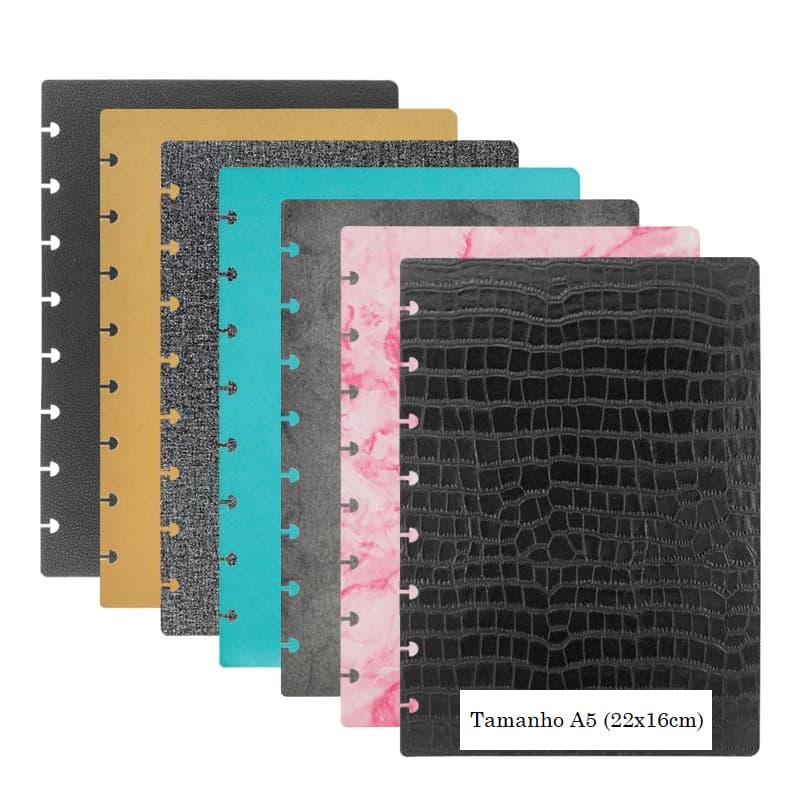 Capa E Contracapa Para Caderno Inteligente De Disco Tamanho A5 8 Furos