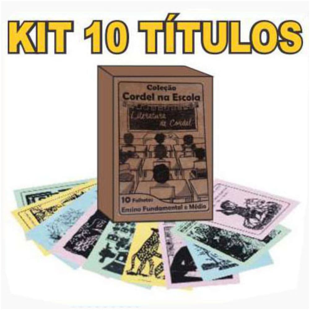 Kit livretos de cordel 10 títulos (ensino fundamental e médio).