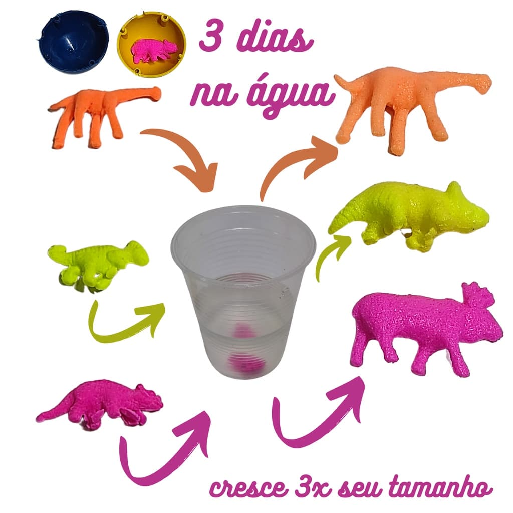 50 CRESCE NA AGUA DINO SURPRESA MAQUINA DE BOLINHA