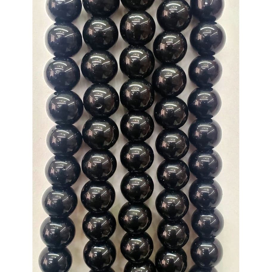 Contas de Pedra Natural Onix 8 mm / Fio