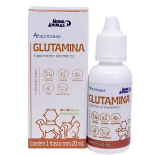 Nutrisana Glutamina 20ml Suplemento para Cães e Gatos Mundo Animal