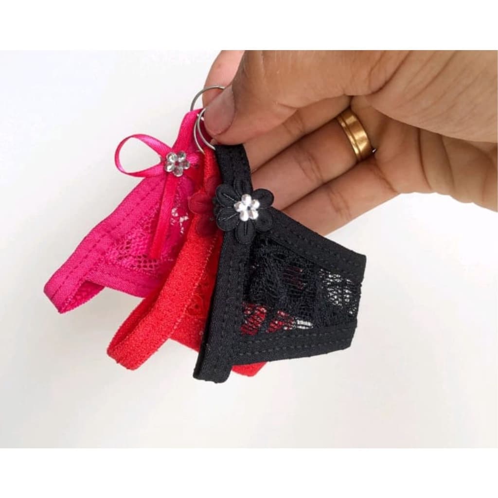 Chaveiro Mimo em Formato Calcinha Renda Kit 10 Peças Revenda Promoção