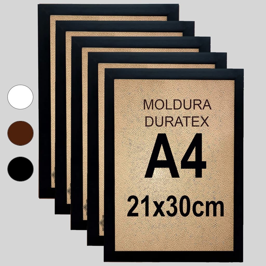 Kit 10 unidades Moldura Quadro com Duratex A4 21x30cm sem Vidro, sem Acetato somente