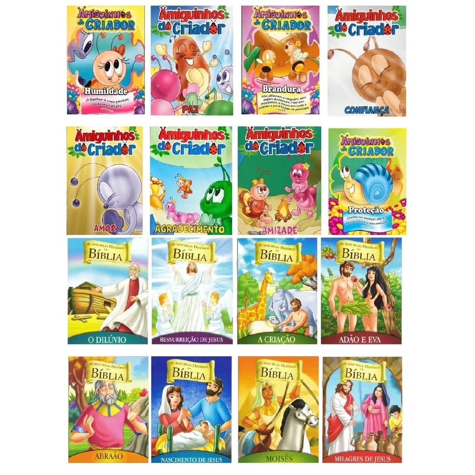 Kit C/ 16 Livros  Historias Da Bíblia - Só Histórias