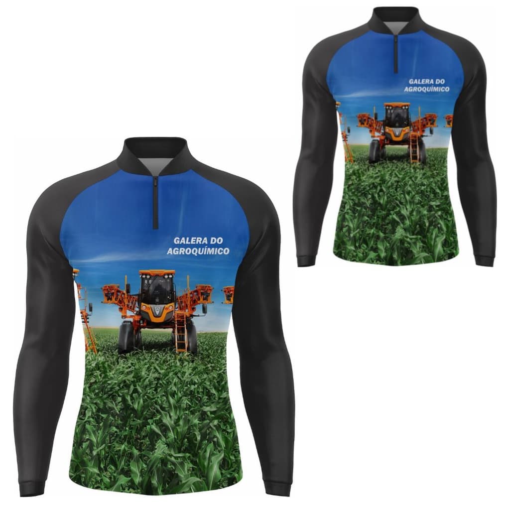 Kit 2 Camisa Agro Pai e Filho Manga Longa UV de Trator