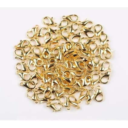 Fecho Mosquetão/ Fecho Lagosta/ 12mm - 50 Peças