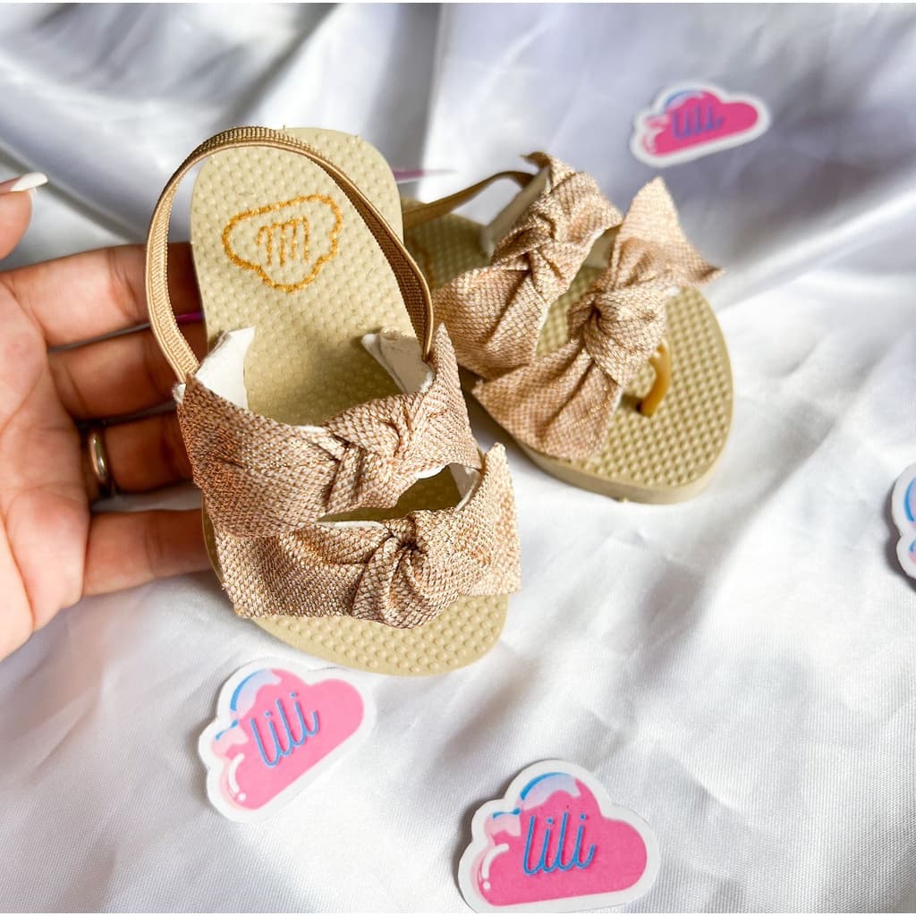Chinelo infantil bebe slide havaiana infantil modinha dourado