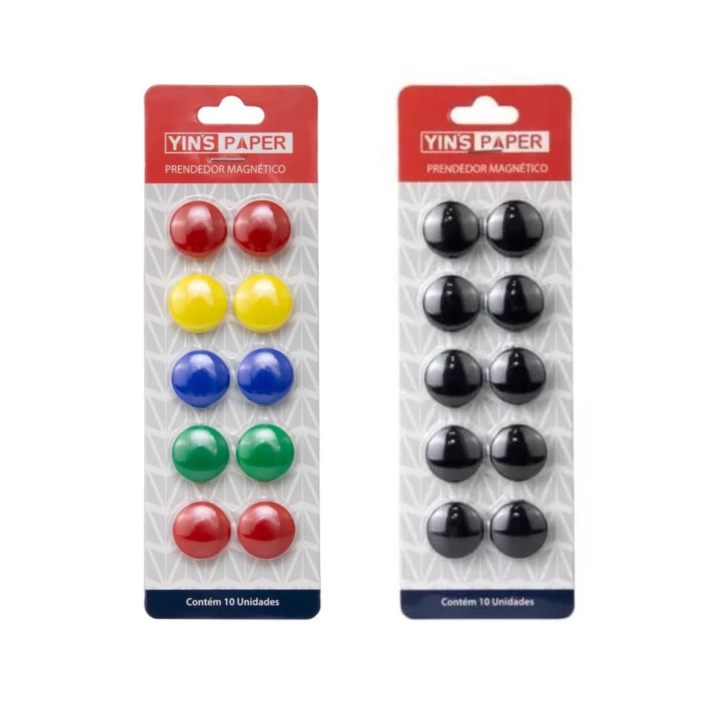 Micro Imã Preto e Coloridos Pacote com 10 Unidades - Yin's