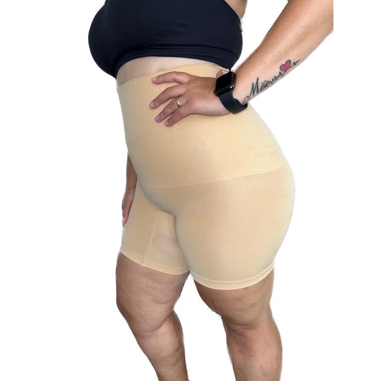 Cinta Shorts PLUS SIZE  Segunda Pele Modeladora 4 Barbatanas de AÇO
