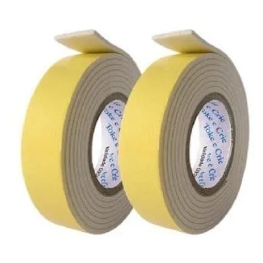 2 Fitas Adesivas de Espuma Dupla Face (Fita Banana) 5,5 Metros