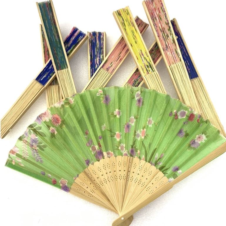 Kit 10 a 40 Leques Bambú Oriental Abanador Lembrançinha De Festa