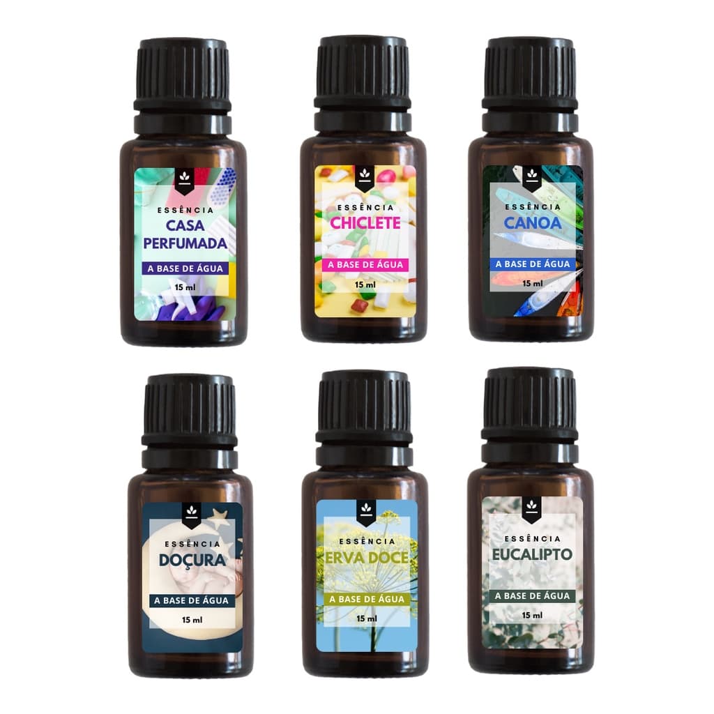 Kit 3 Essências Hidrossolúveis para Sabonete, Umidificador e Aromatizador 15ml