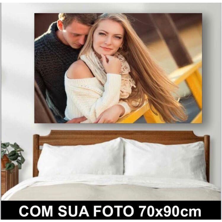 Quadro Decorativo Grande 70x90  Personalizado Sua Foto Minha Imagem Casal Bebe Sala Logo Minha Foto Decorar