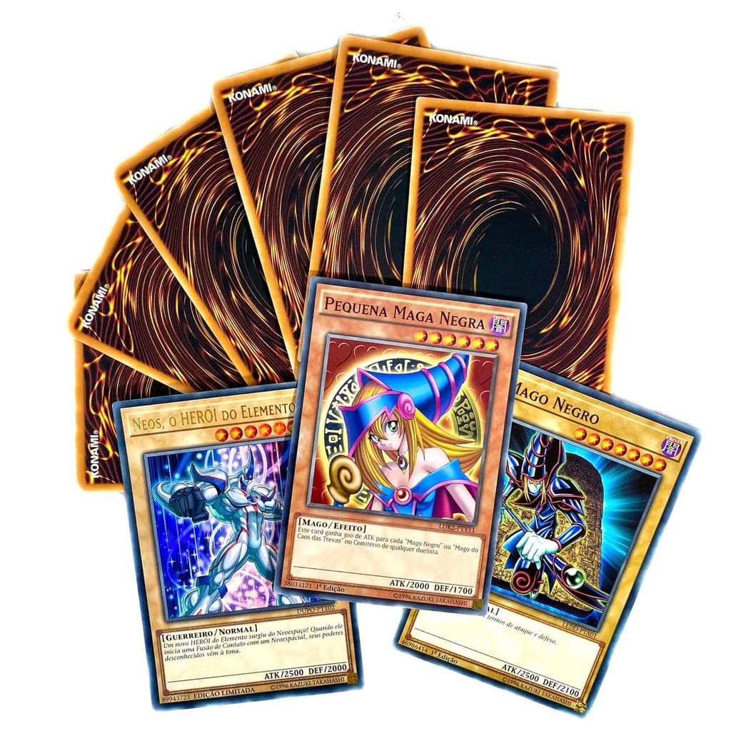 Yugioh Lote de Cartas Originais TCG 50 Cartas Jogo Mago Negro Dragão Branco Deuses Egípicios