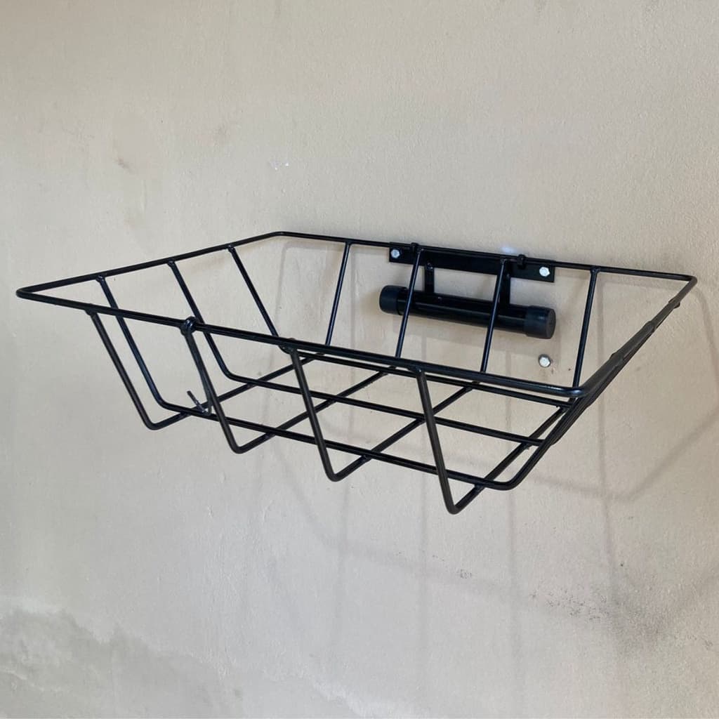 Lixeira preta Externa para casa Parede Muro Grade Portão Anticorrosiva + kit de instalação