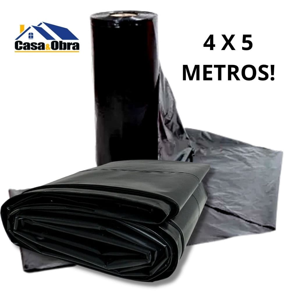 Lona Plástica Preta 5 x 4 Metros Material de Qualidade, Para Proteção, Forragem Etc.