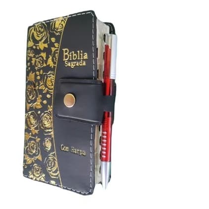 Bíblia tipo carteira 16 cm com harpa | Marrom